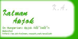 kalman apjok business card